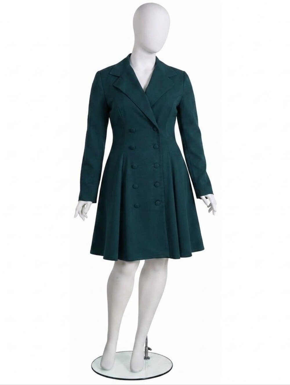 ​ VINTAGE LE CHÂTEAU TEAL TRENCH COAT DRESS